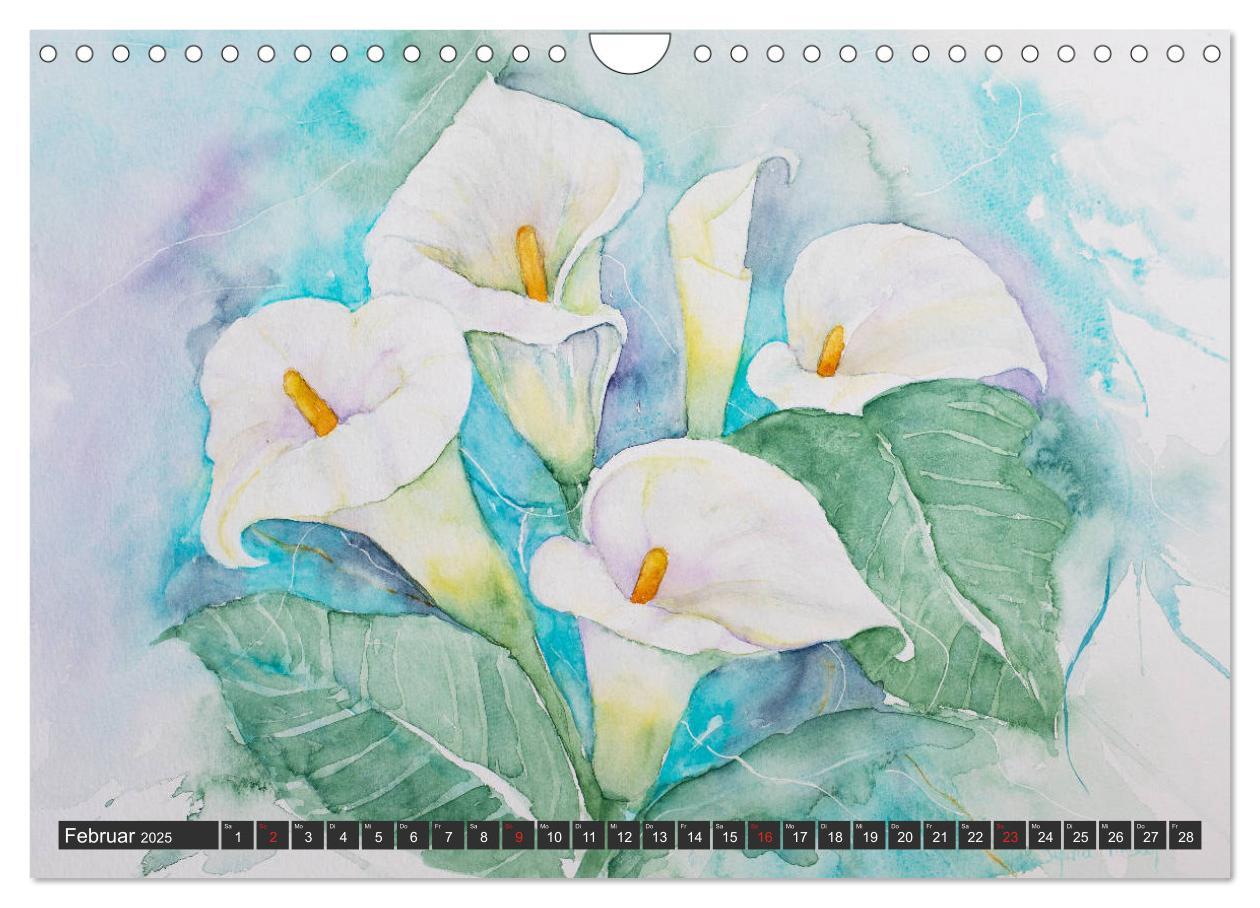 Bild: 9783435312764 | Blumenbilder in Aquarell (Wandkalender 2025 DIN A4 quer), CALVENDO...