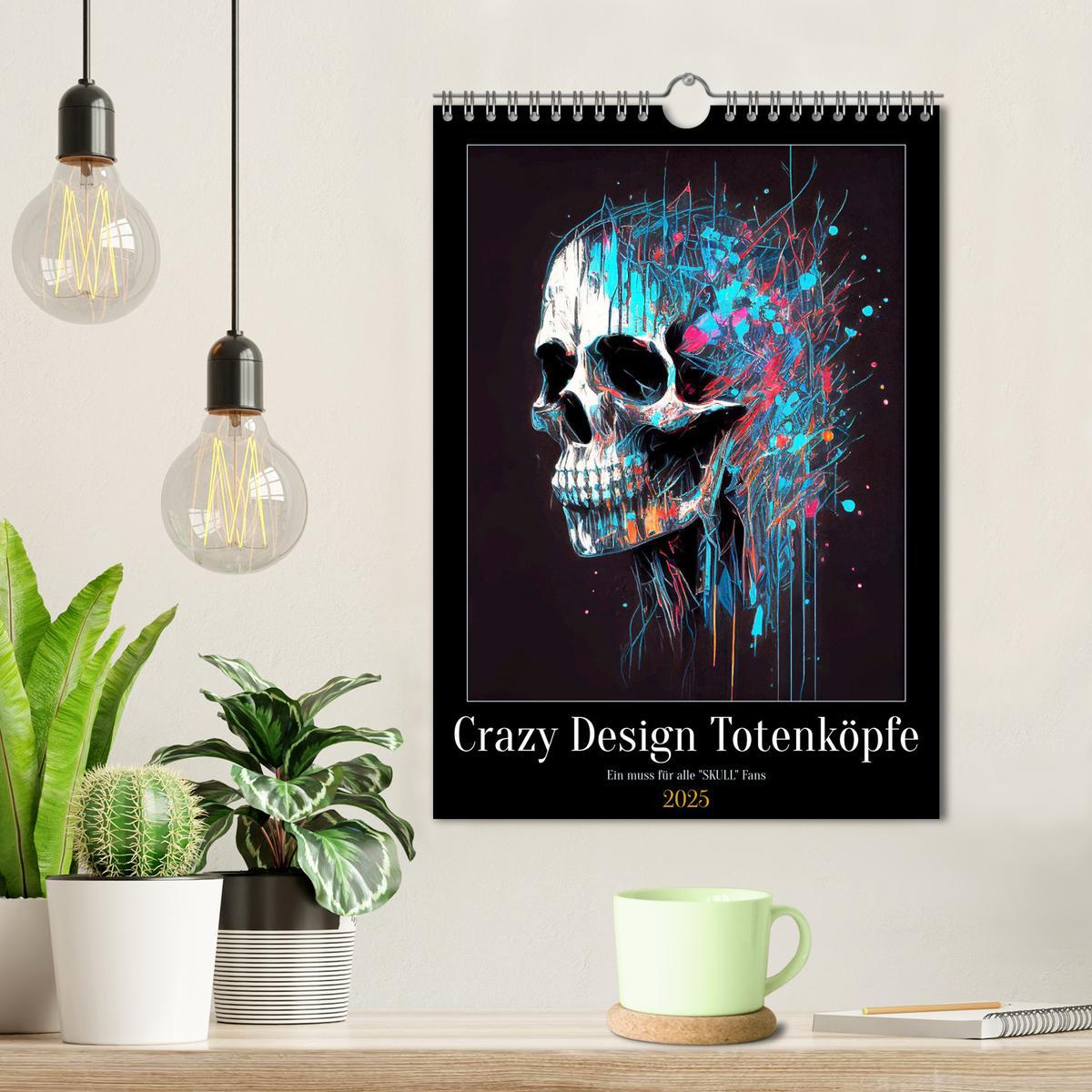 Bild: 9783435886340 | Crazy Design Totenköpfe (Wandkalender 2025 DIN A4 hoch), CALVENDO...