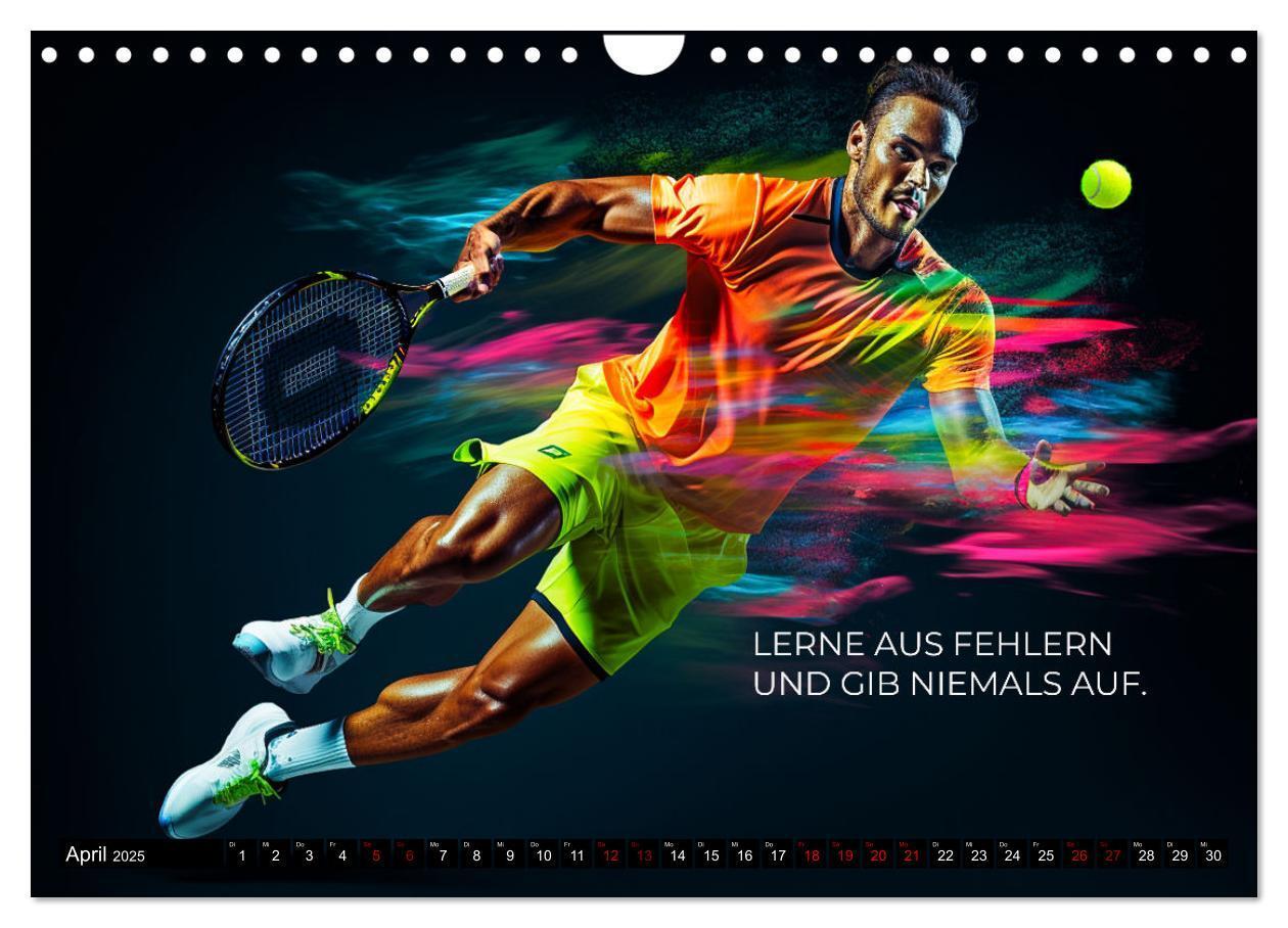 Bild: 9783383850400 | Tennis und Motivation (Wandkalender 2025 DIN A4 quer), CALVENDO...