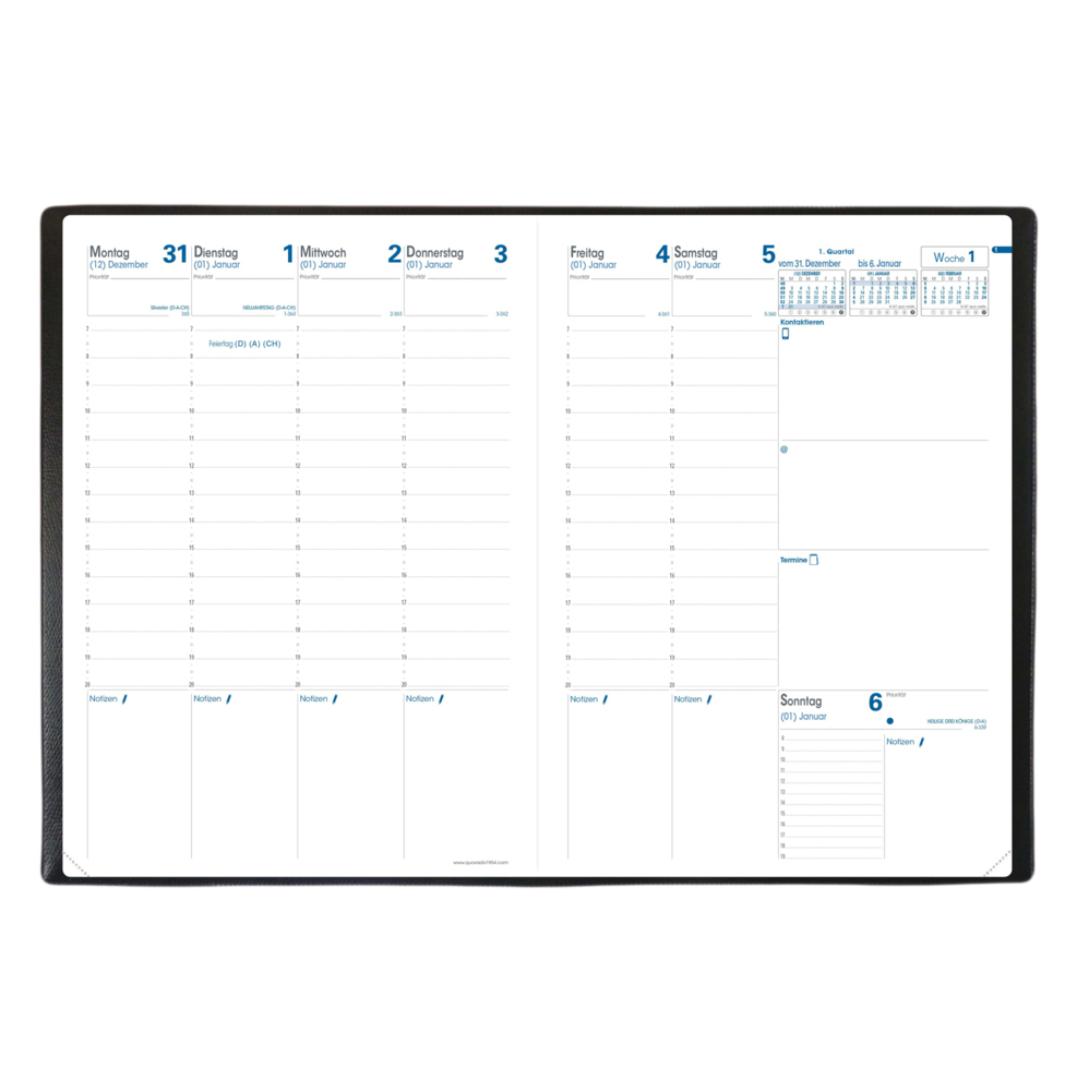 Bild: 3371010479566 | Prenote VZ Club Navy Blau 2025 | Kalender im Schreibtischformat | Buch