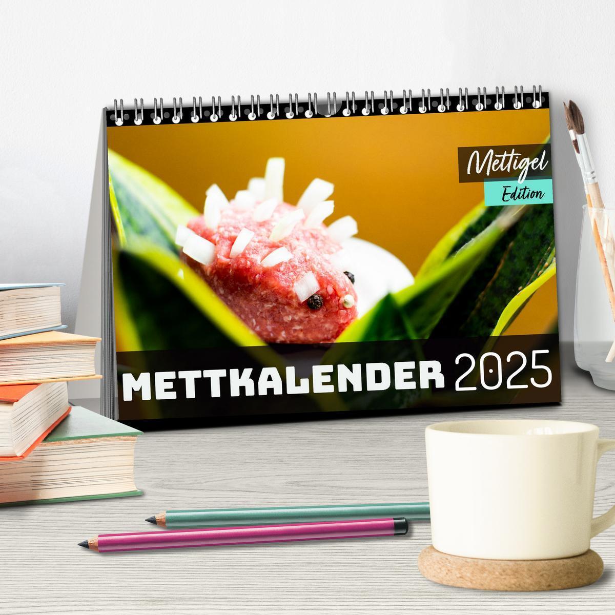 Bild: 9783435033287 | Mettkalender - Mettigel Edition (Tischkalender 2025 DIN A5 quer),...