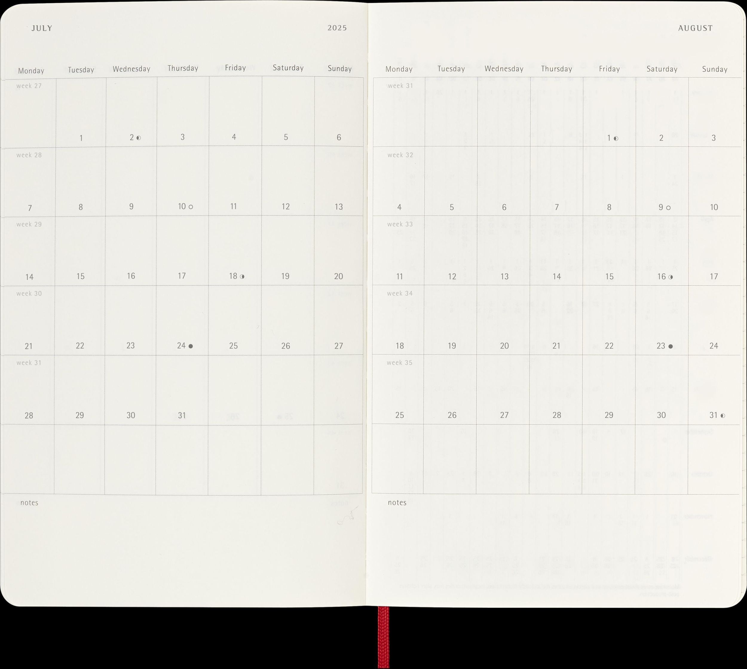 Bild: 8056999270322 | Moleskine 12 Monate Wochen Notizkalender 2025, Large/A5, 1 Wo = 1...