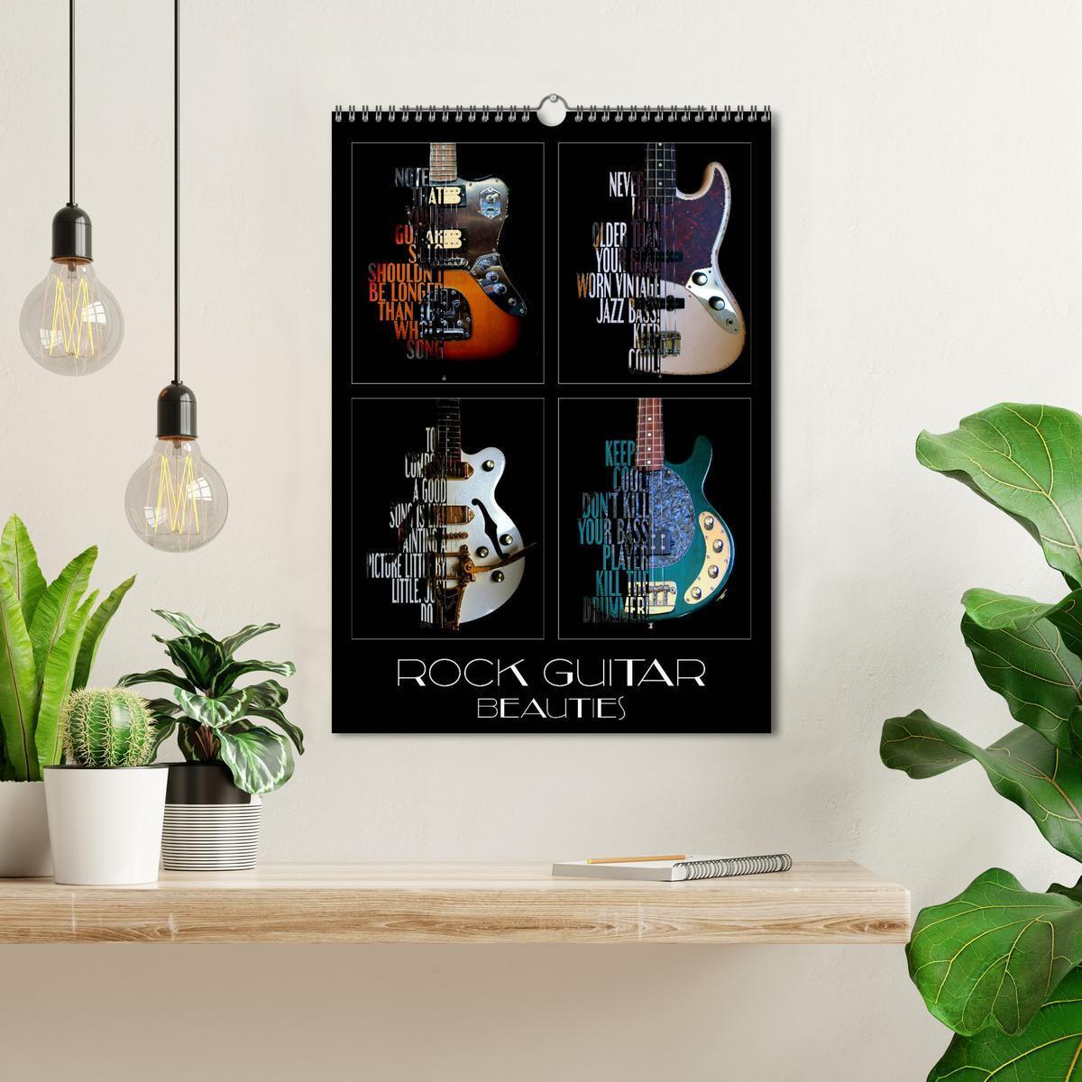 Bild: 9781325972432 | Rock Guitar Beauties (Wall Calendar 2025 DIN A3 portrait), CALVENDO...