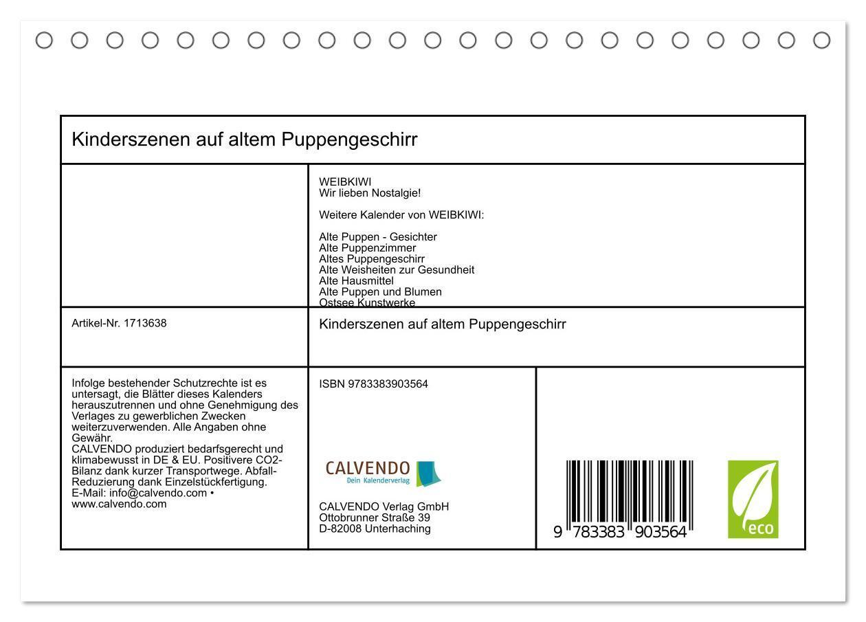 Bild: 9783383903564 | Kinderszenen auf altem Puppengeschirr (Tischkalender 2025 DIN A5...