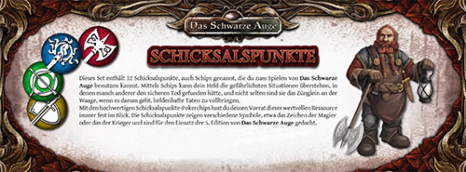 Cover: 4260091157885 | DSA5 Einsteigerbox: Schicksalspunkte-Set (12) | Ulisses Spiele | Stück