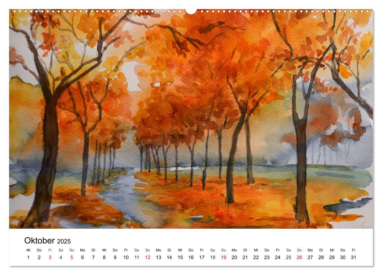 Bild: 9783435506279 | Mit Aquarellen durch das Jahr (Wandkalender 2025 DIN A2 quer),...