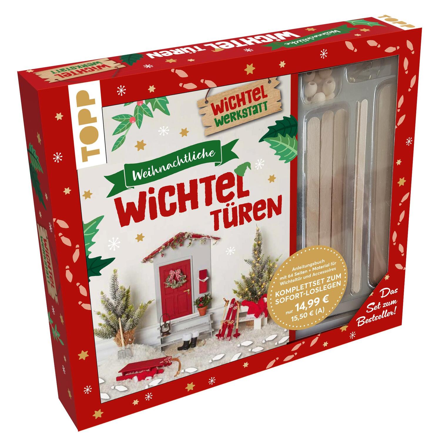 Cover: 9783735890856 | Kreativ-Set: Weihnachtliche Wichteltüren. Anleitungsbuch mit...