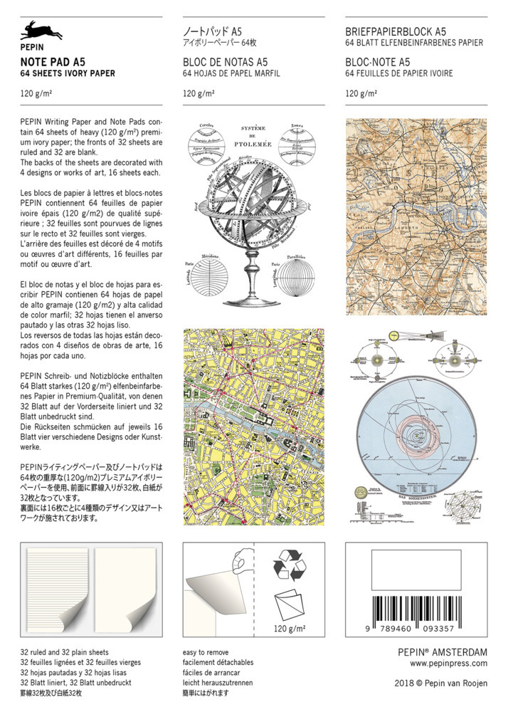 Bild: 9789460093357 | Historical Maps. Briefpapier | Writing Paper & Note Pad A5 | Roojen