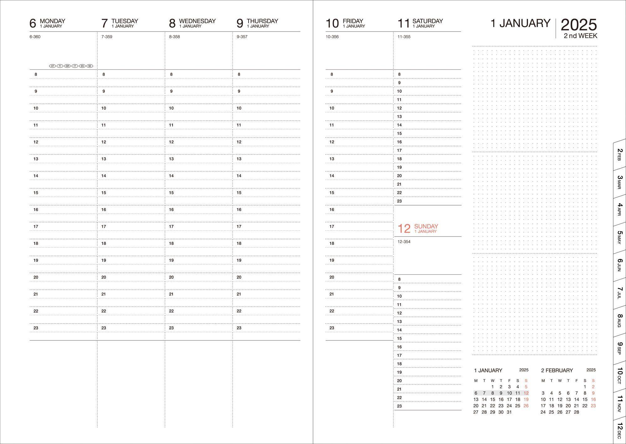 Bild: 4550045128031 | MARK'S 2024/2025 Taschenkalender A5 vertikal, Gradient // Black | Inc.