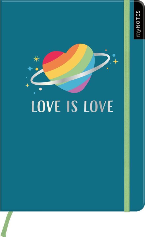 Bild: 4014489126584 | myNOTES Notizbuch A5: Love is Love | Notebook medium, gepunktet | Buch