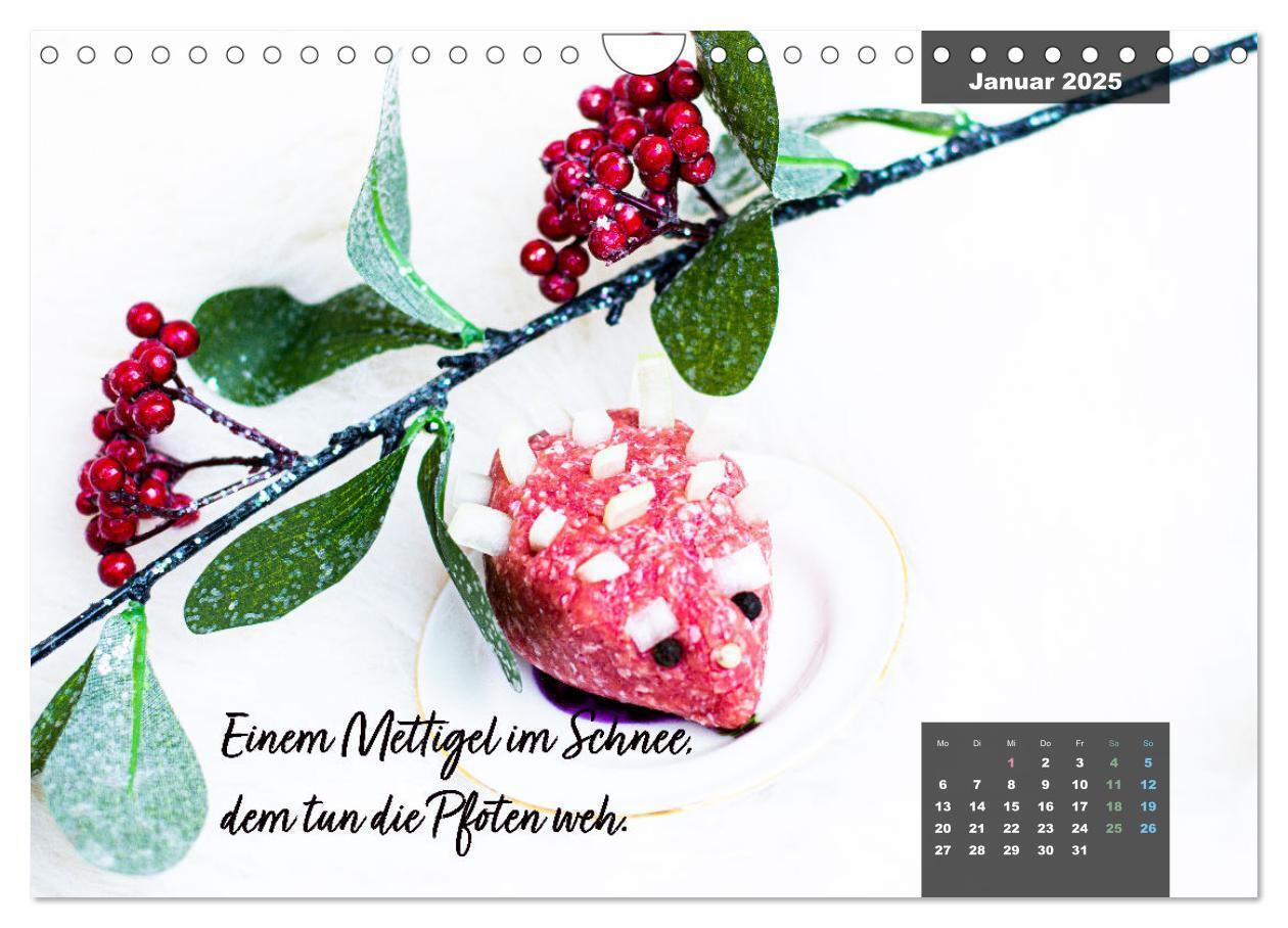 Bild: 9783435040612 | Mettkalender - Mettigel Edition (Wandkalender 2025 DIN A4 quer),...