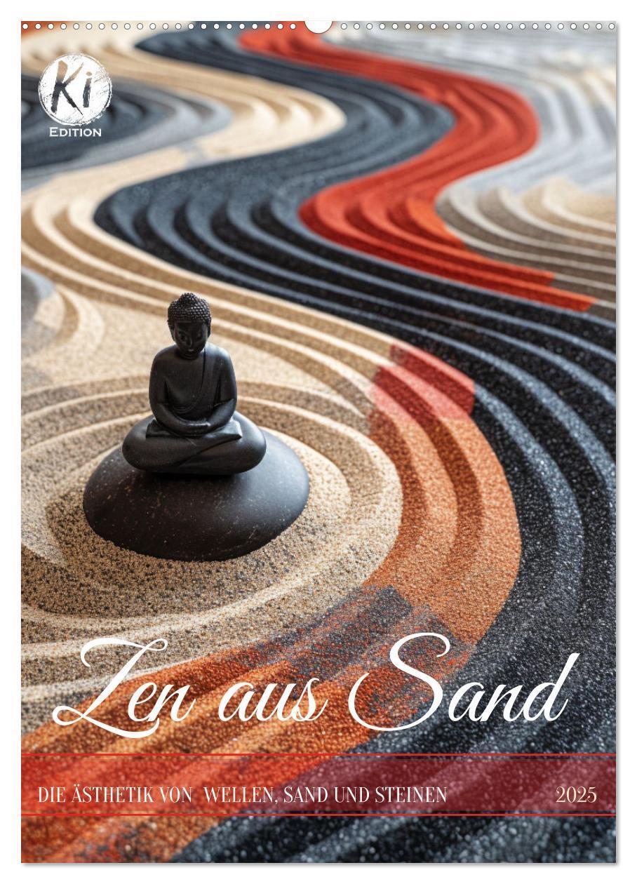 Cover: 9783457131053 | Zen aus Sand (Wandkalender 2025 DIN A2 hoch), CALVENDO Monatskalender