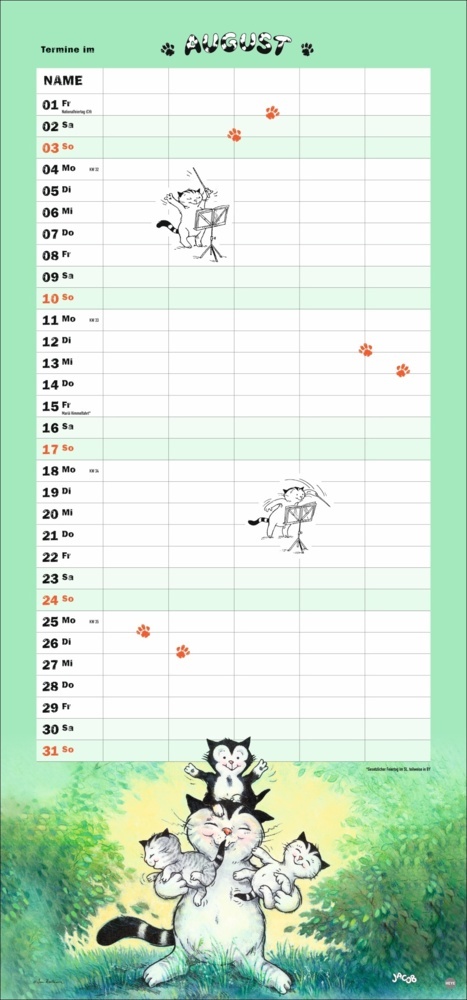 Bild: 9783756405770 | Jacob Familienplaner für Katzenliebhaber 2025 | Sven Hartmann | 15 S.