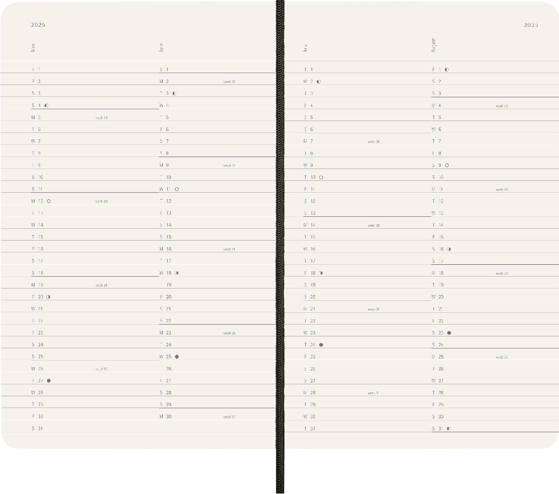 Bild: 8056999270490 | Moleskine 12 Monate Tageskalender 2025, Large/A5 | Buch | 128 S.