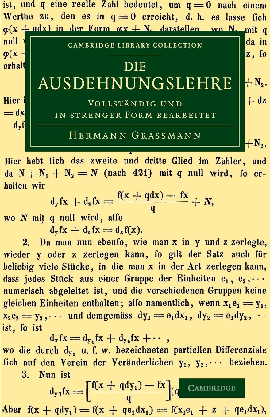 Cover: 9781108065610 | Die Ausdehnungslehre | Vollstandig Und in Strenger Form Bearbeitet