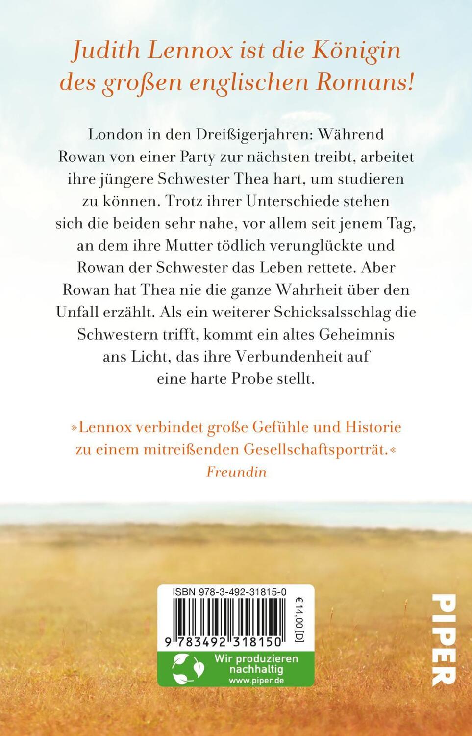 Rückseite: 9783492318150 | Meine ferne Schwester | Judith Lennox | Taschenbuch | 496 S. | Deutsch