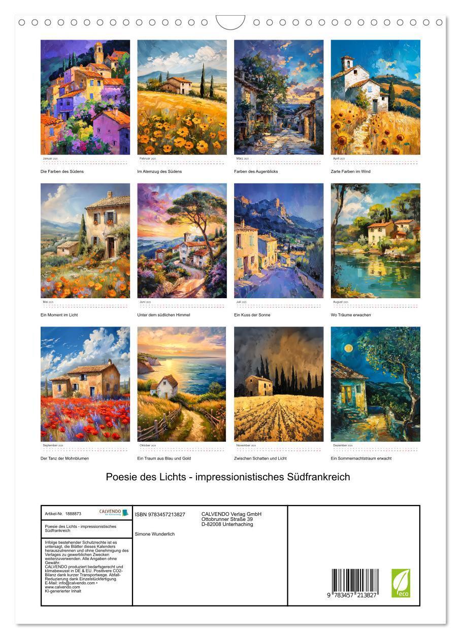 Bild: 9783457213827 | Poesie des Lichts - impressionistisches Südfrankreich (Wandkalender...