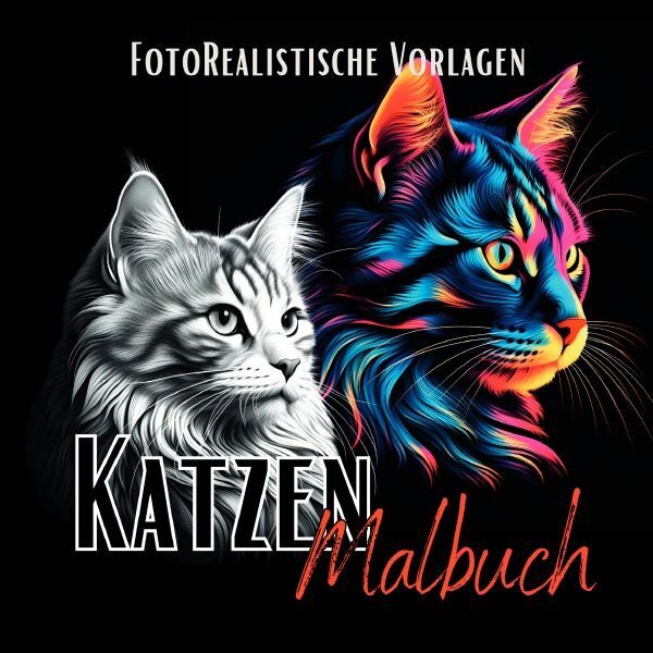 Cover: 9783758414442 | Katzen Malbuch "Fotorealistisch". | Lucy´s Schwarze Malbücher | Buch