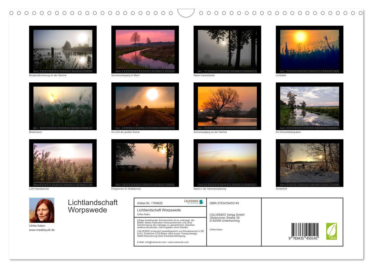 Bild: 9783435450145 | Lichtlandschaft Worpswede (Wandkalender 2025 DIN A3 quer), CALVENDO...