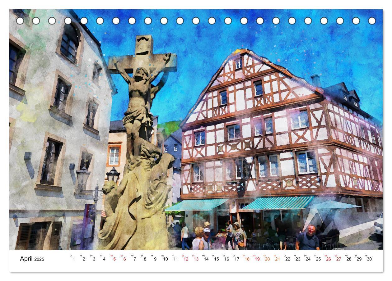 Bild: 9783435140862 | Bernkastel-Kues - Stadtrundgang in Aquarell (Tischkalender 2025 DIN...