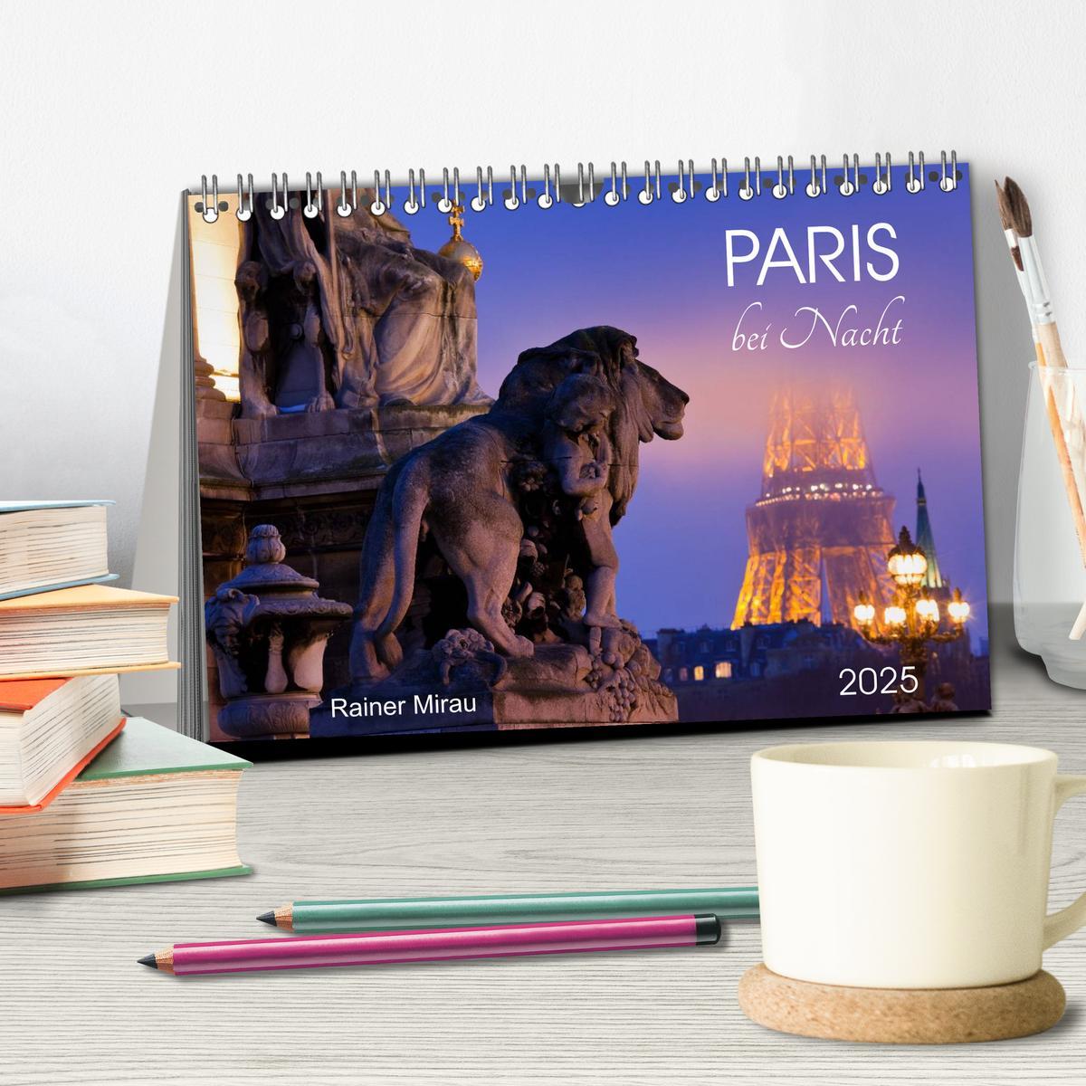 Bild: 9783435564897 | Paris bei Nacht 2025 (Tischkalender 2025 DIN A5 quer), CALVENDO...