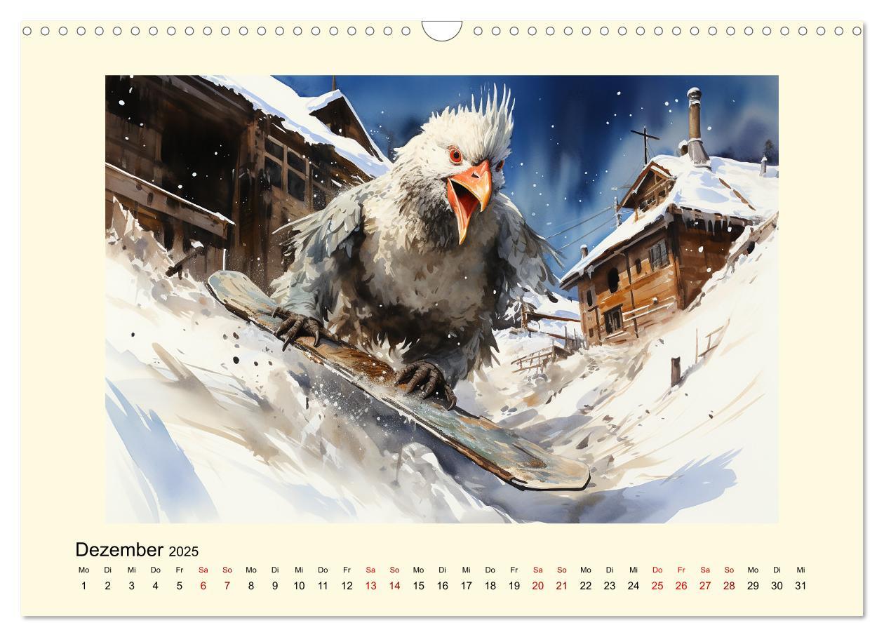 Bild: 9783383866111 | Verrückte Hühner (Wandkalender 2025 DIN A3 quer), CALVENDO...