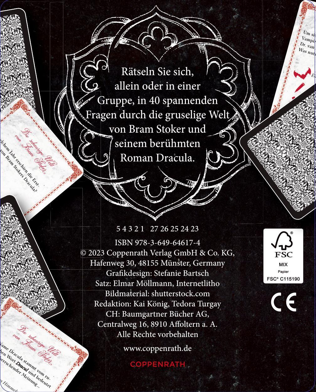 Rückseite: 9783649646174 | Bram Stokers Dracula - Das Quiz | Taschenbuch | Schachtelspiel | 41 S.