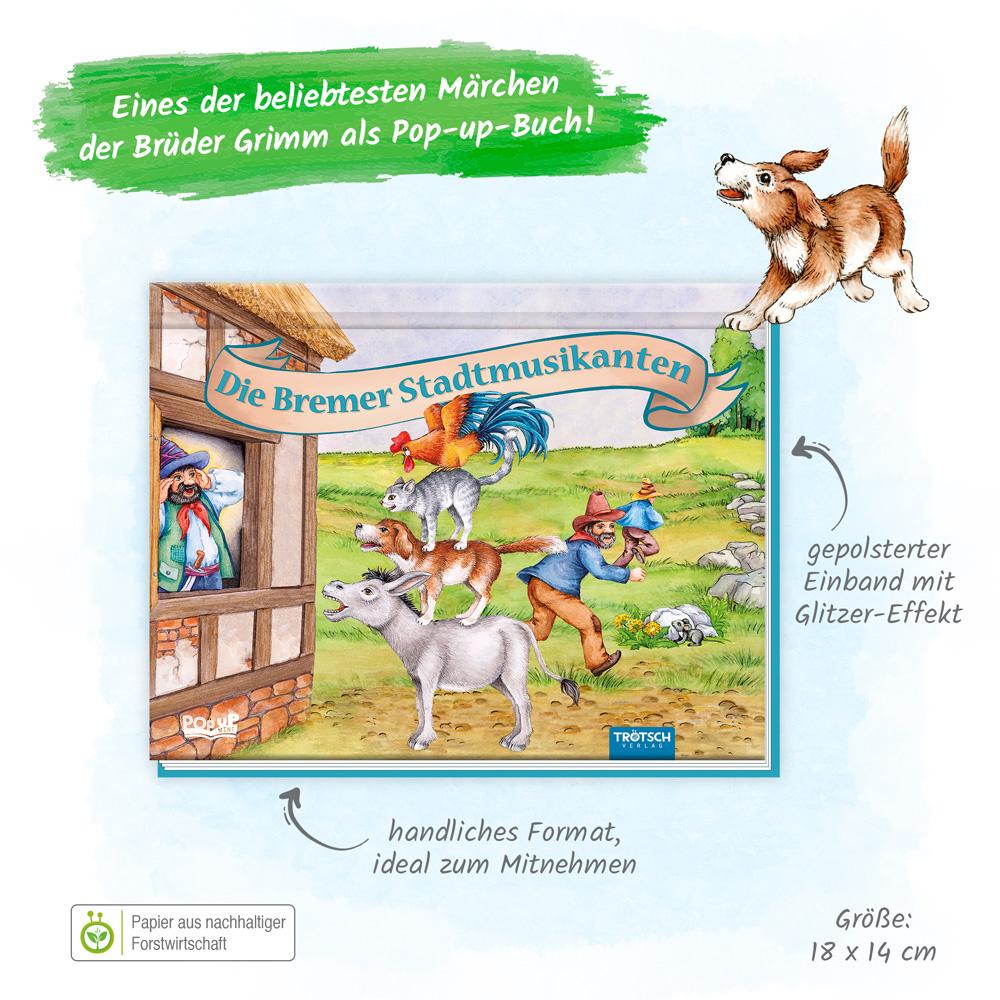 Bild: 9783988020581 | Trötsch Märchenbuch Pop-up-Buch Die Bremer Stadtmusikanten | Co.KG