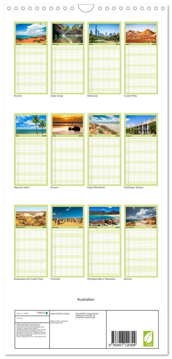 Bild: 9783457120309 | Familienplaner 2025 - Australien mit 5 Spalten (Wandkalender, 21 x...