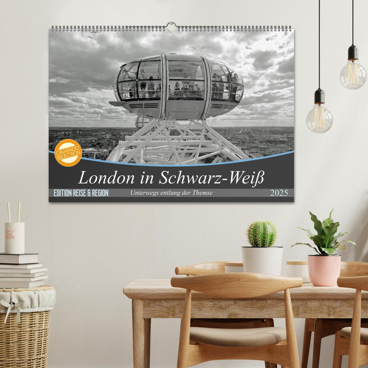 Bild: 9783435700455 | London in Schwarz-Weiß (Wandkalender 2025 DIN A2 quer), CALVENDO...