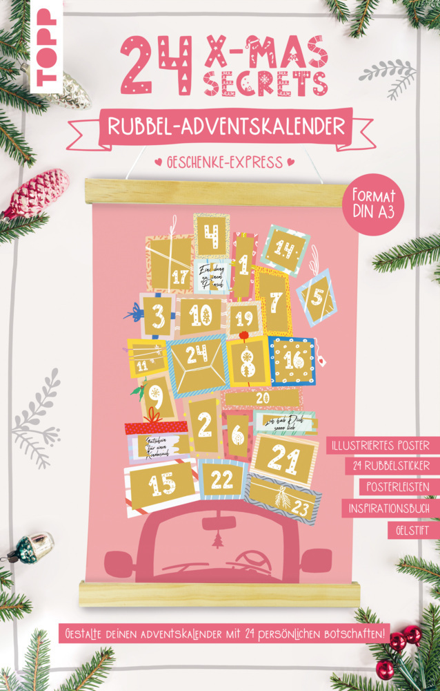 Cover: 4007742181895 | 24 X-MAS SECRETS - Rubbel-Adventskalender - Geschenke-Express | Beck