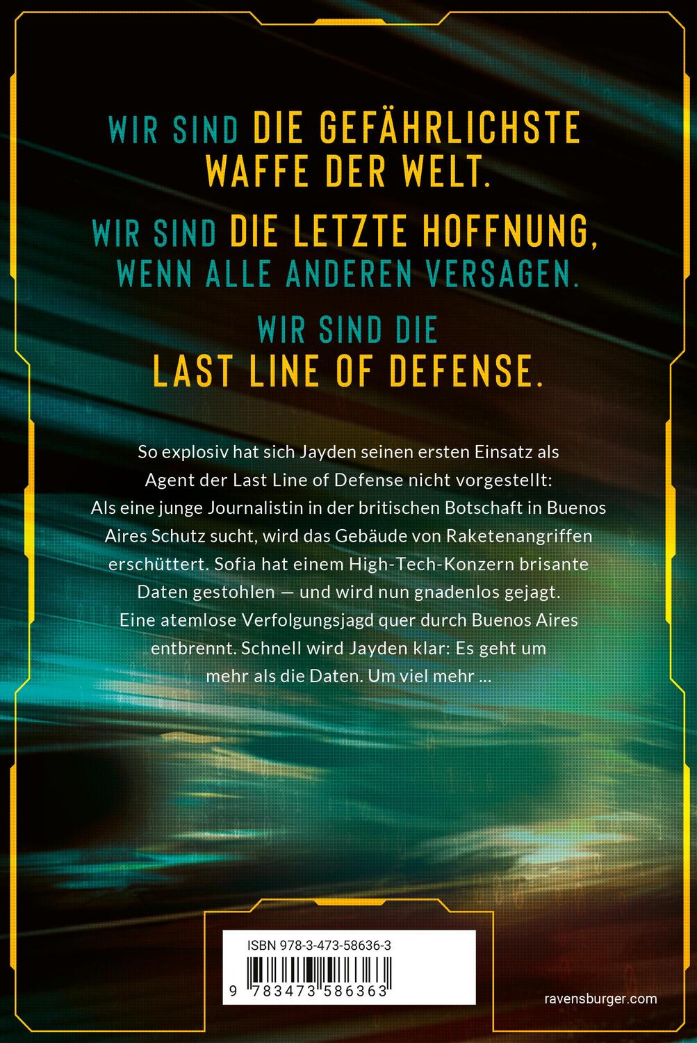 Rückseite: 9783473586363 | Last Line of Defense, Band 1: Der Angriff. Action-Thriller von Nr....