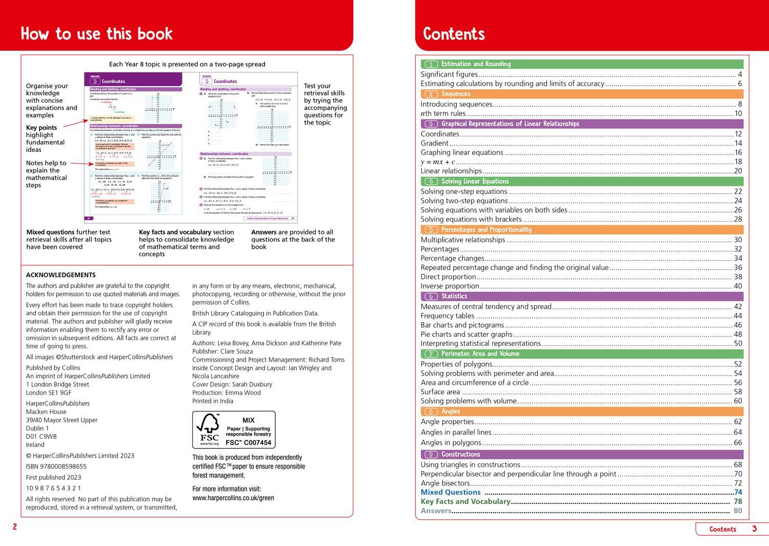 Bild: 9780008598655 | KS3 Maths Year 8: Organise and retrieve your knowledge | Collins KS3