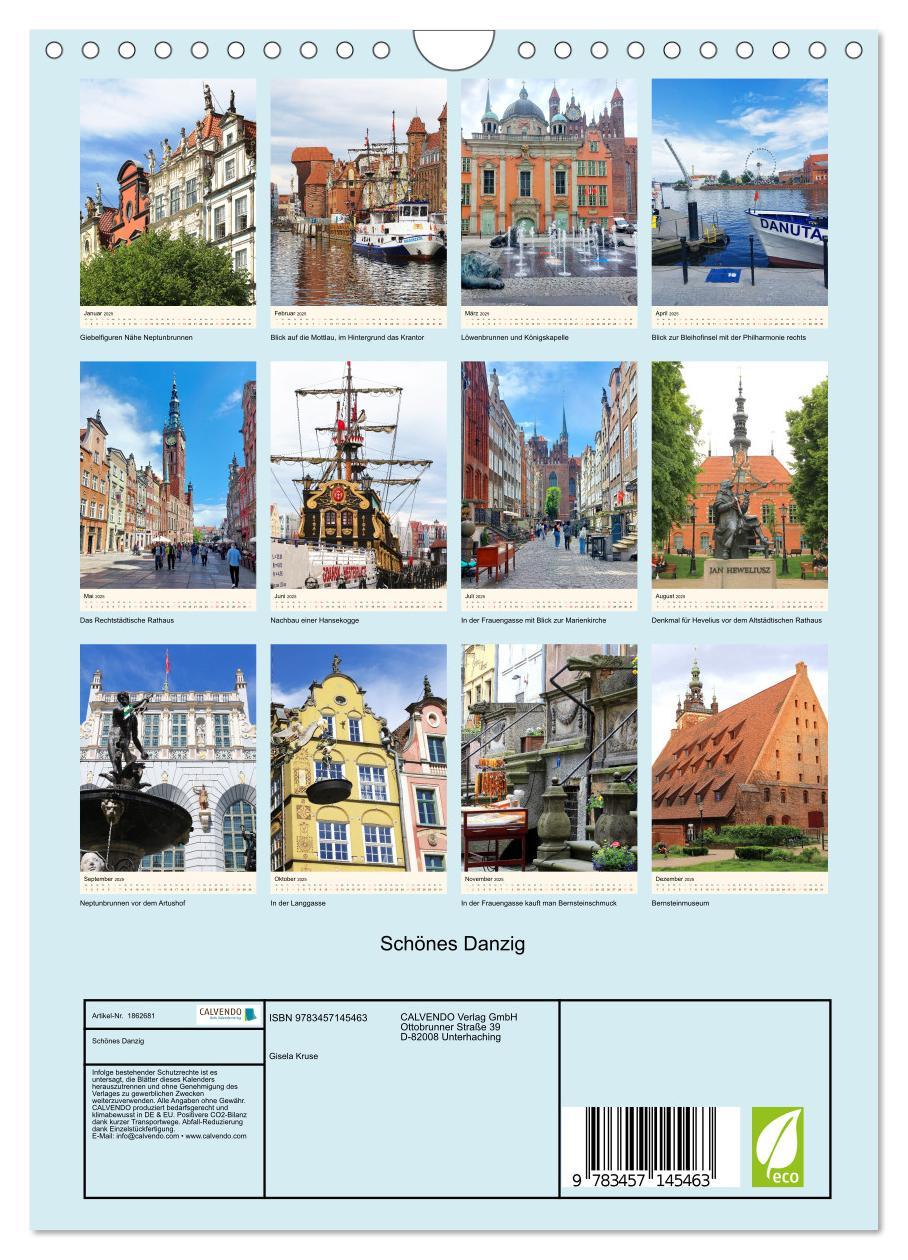 Bild: 9783457145463 | Schönes Danzig (Wandkalender 2025 DIN A4 hoch), CALVENDO...