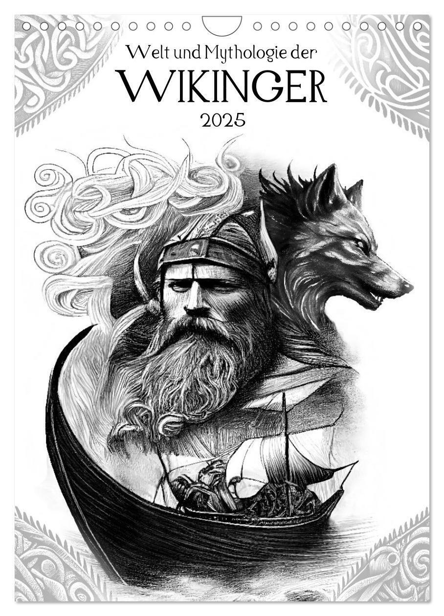 Cover: 9783435883400 | Welt und Mythologie der Wikinger (Wandkalender 2025 DIN A4 hoch),...