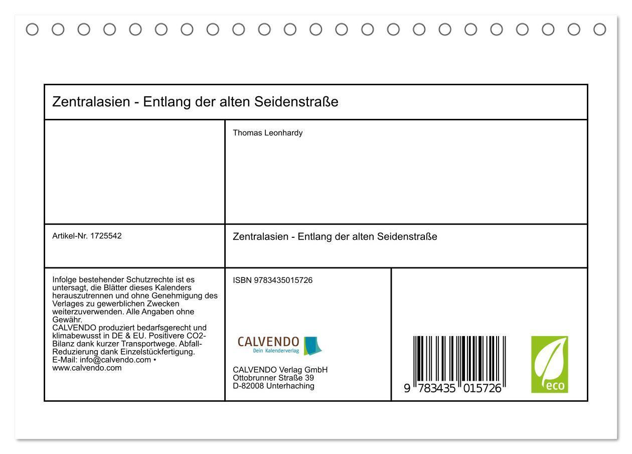 Bild: 9783435015726 | Zentralasien - Entlang der alten Seidenstraße (Tischkalender 2025...