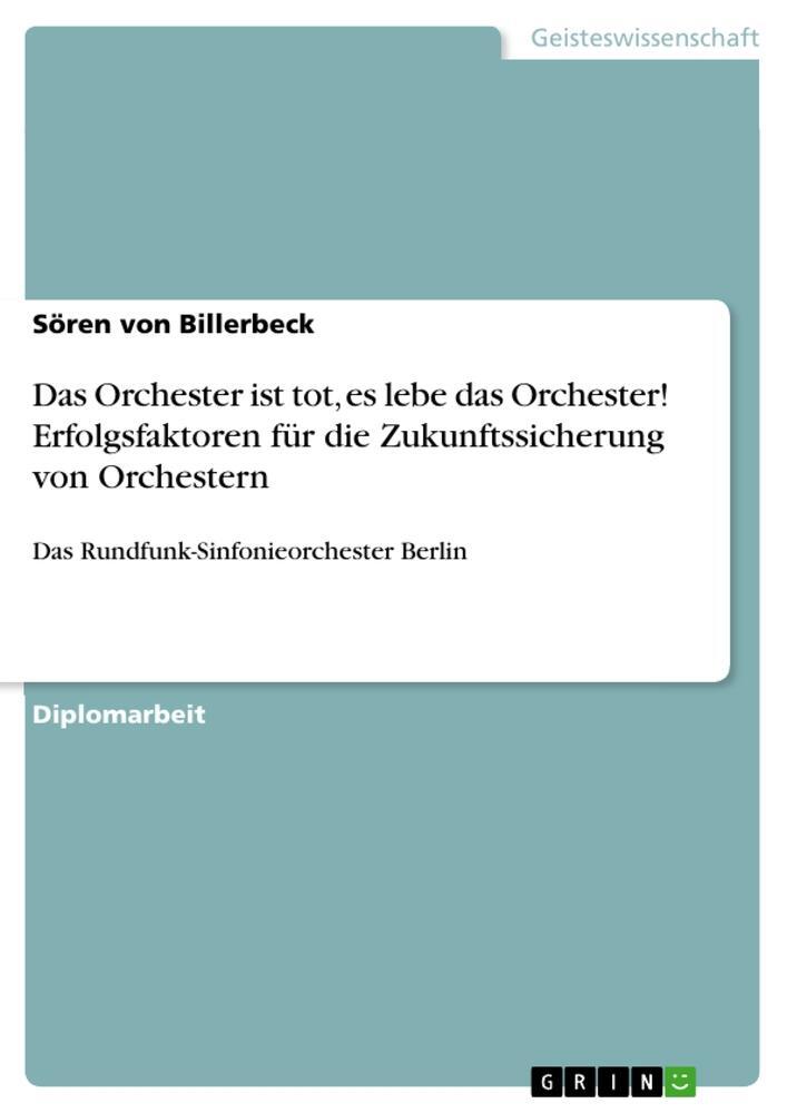 Cover: 9783668080058 | Das Orchester ist tot, es lebe das Orchester! Erfolgsfaktoren für...