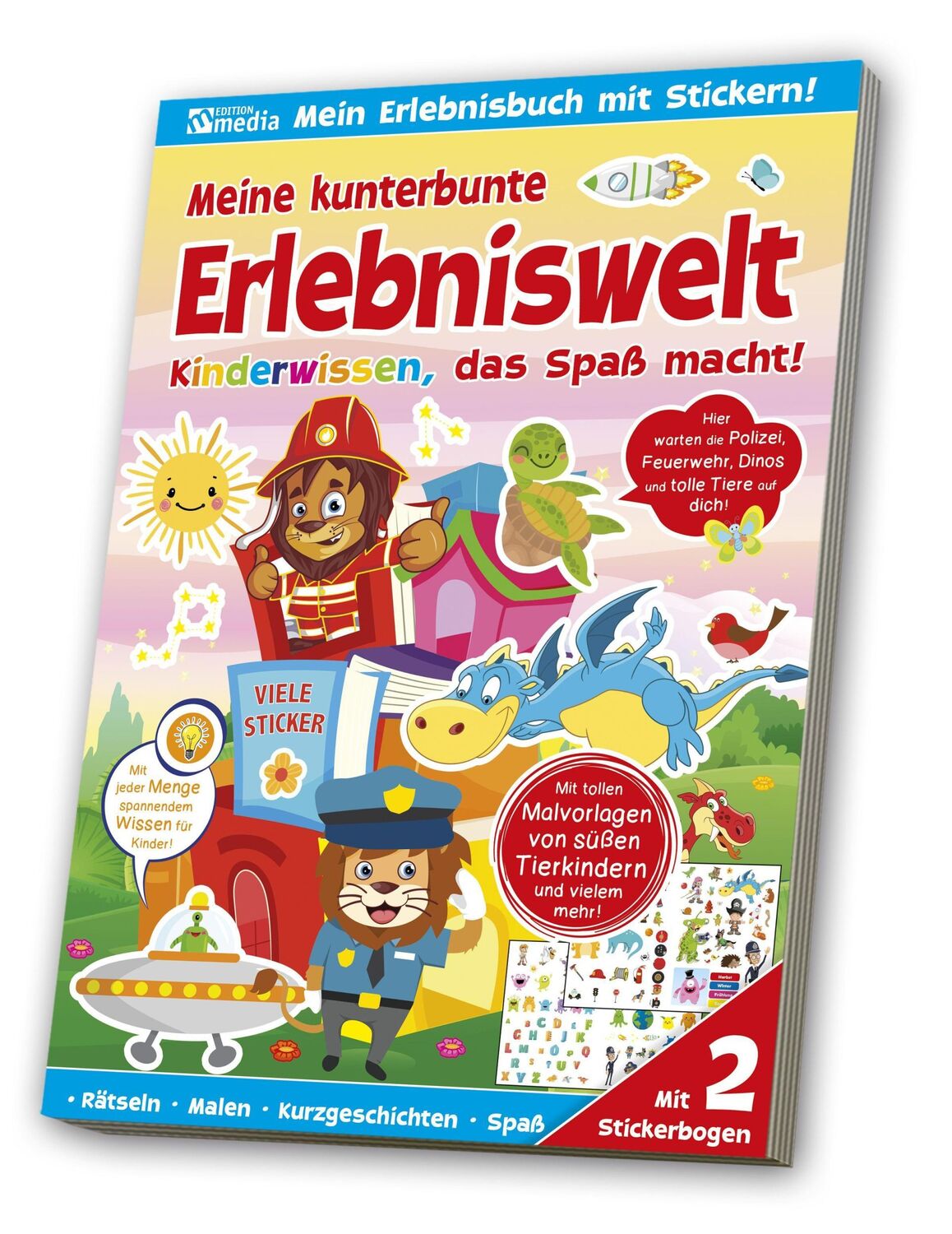 Cover: 4019393912551 | Sticker-Übungsbuch - Feuerwehr, Polizei, Dinos | mbH | Taschenbuch