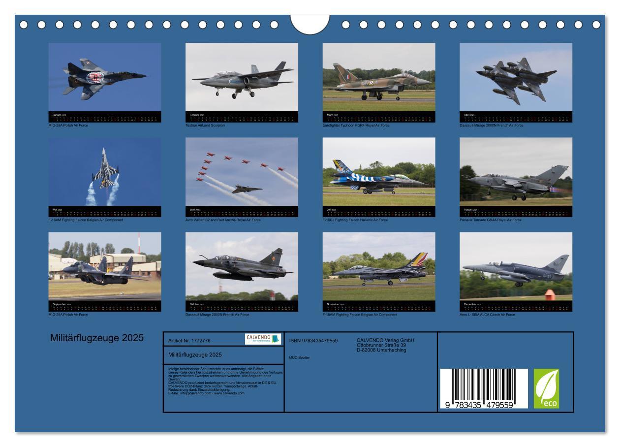 Bild: 9783435479559 | Militärflugzeuge 2025 (Wandkalender 2025 DIN A4 quer), CALVENDO...