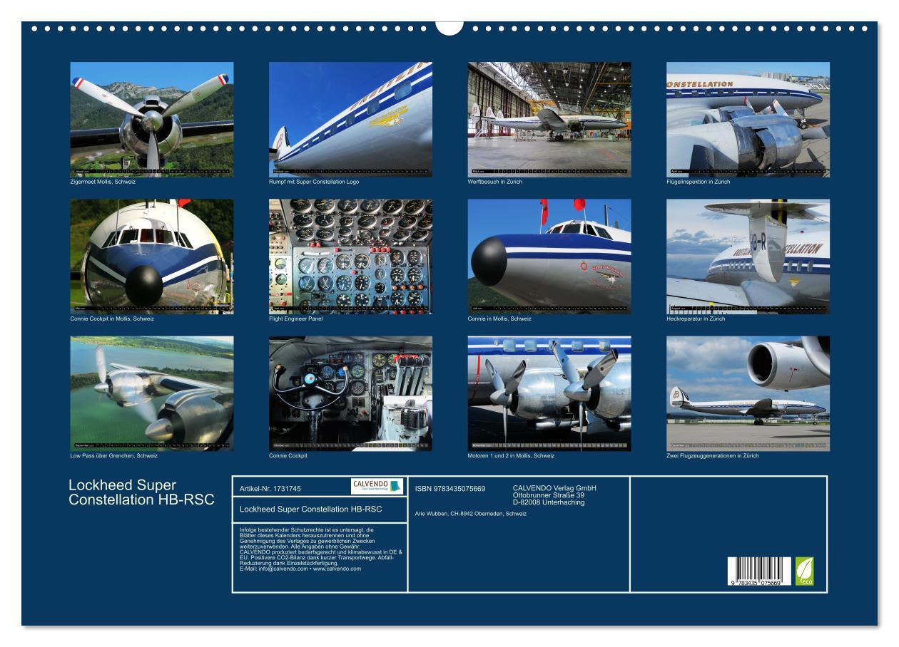 Bild: 9783435075669 | Lockheed Super Constellation HB-RSC (Wandkalender 2025 DIN A2...