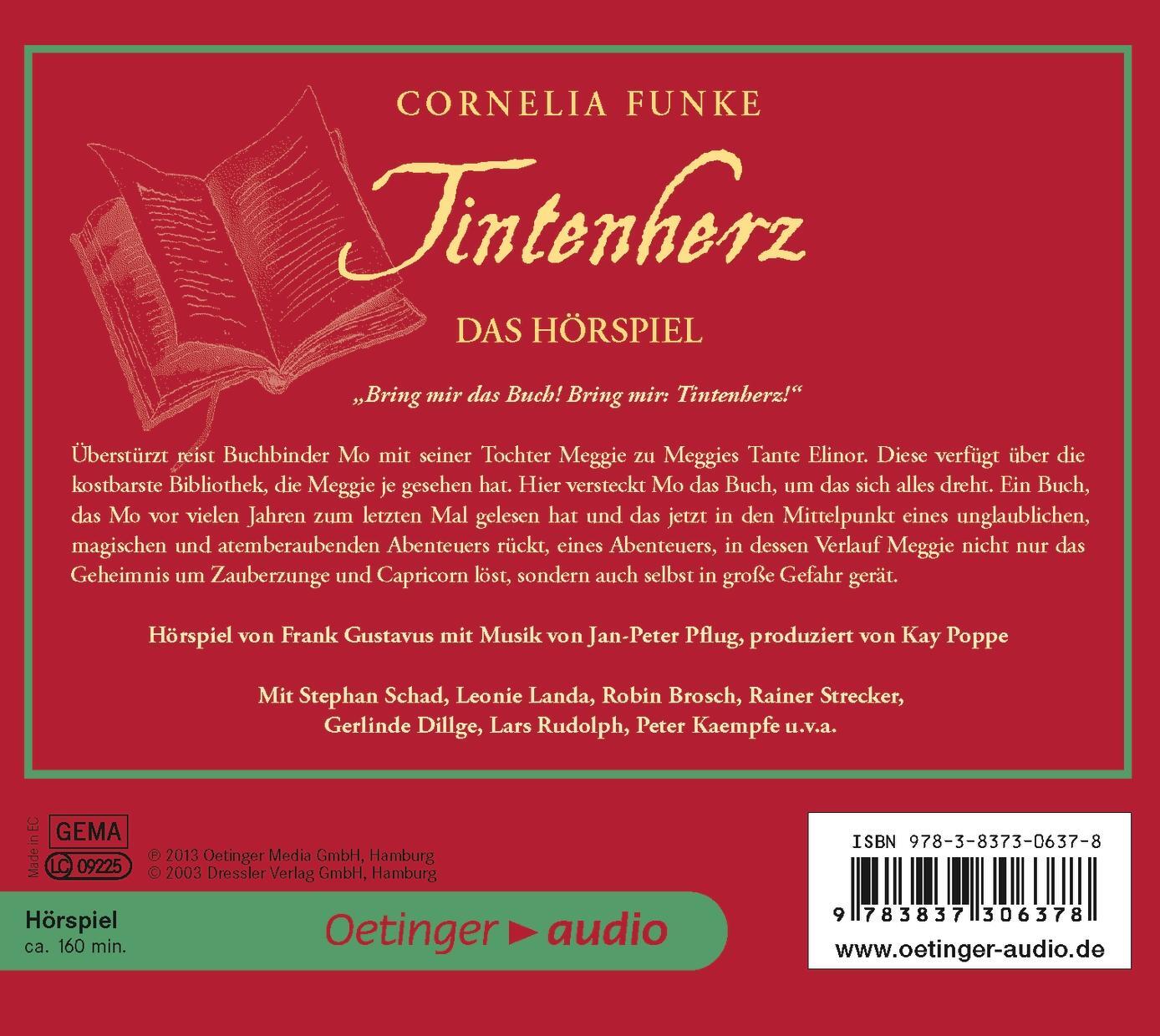 Rückseite: 9783837306378 | Tintenherz - Das Hörspiel (2 CD) | Hörspiel | Cornelia Funke (u. a.)