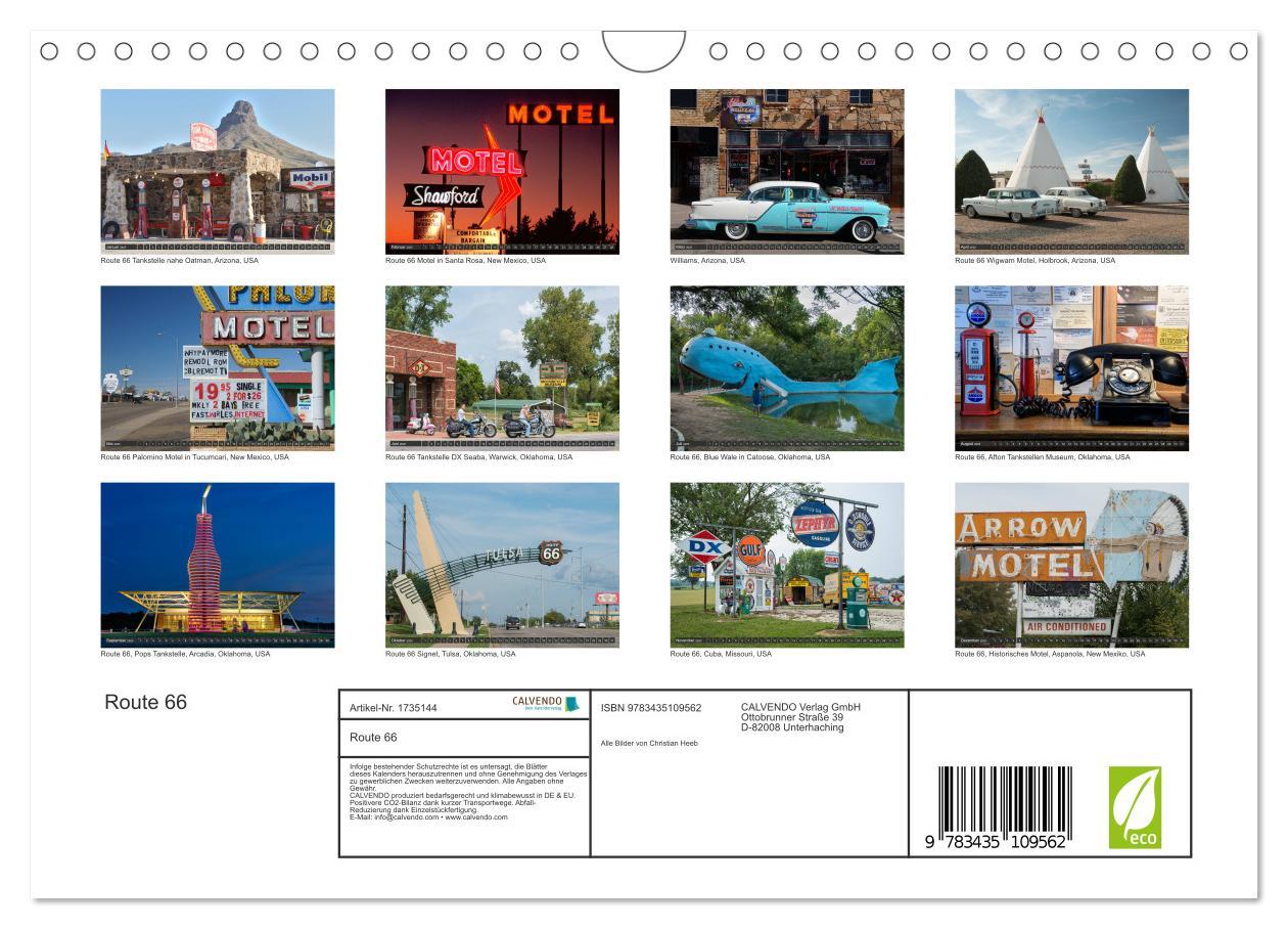 Bild: 9783435109562 | Route 66 (Wandkalender 2025 DIN A4 quer), CALVENDO Monatskalender