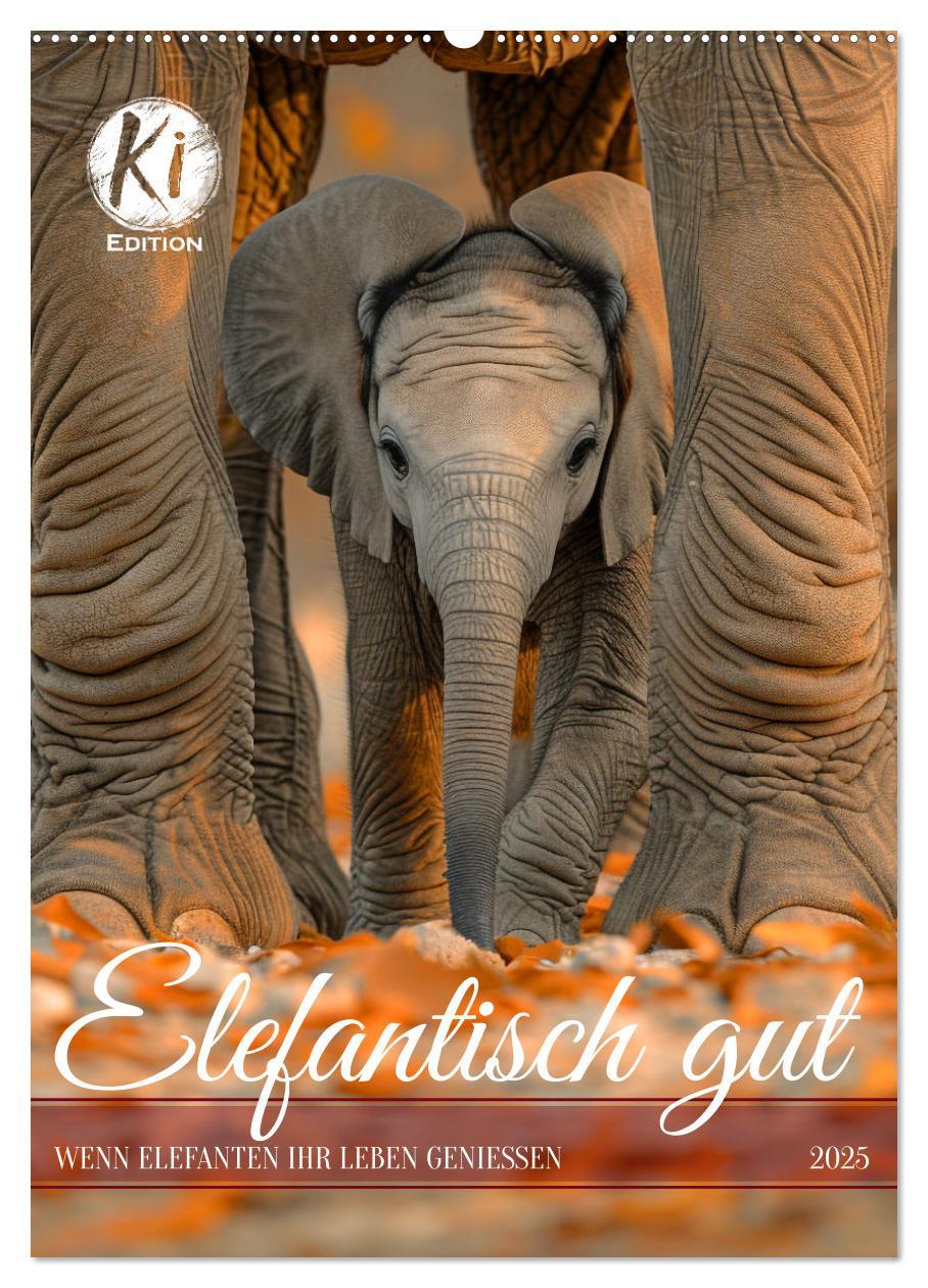 Cover: 9783383818677 | Elefantisch gut (Wandkalender 2025 DIN A2 hoch), CALVENDO...