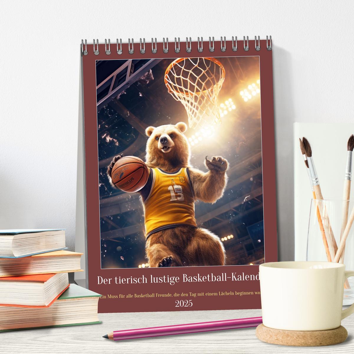 Bild: 9783457167663 | Der tierisch lustige Basketball-Kalender (Tischkalender 2025 DIN A5...