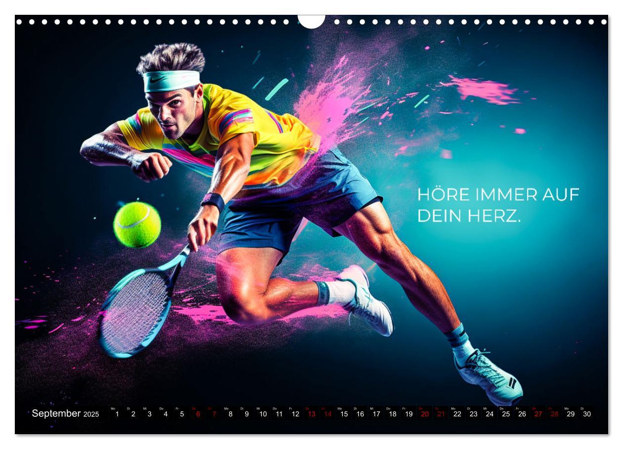 Bild: 9783383873096 | Tennis und Motivation (Wandkalender 2025 DIN A3 quer), CALVENDO...