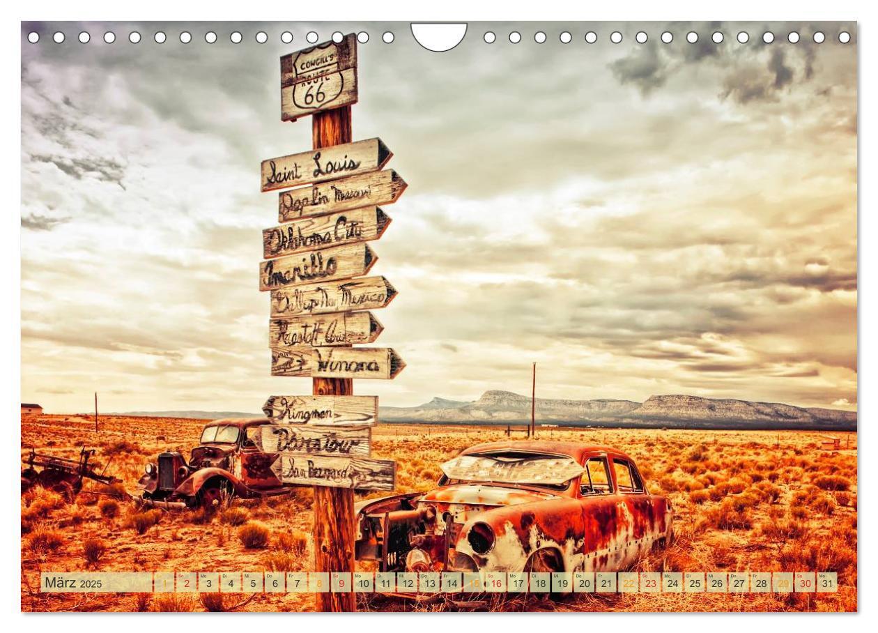 Bild: 9783435480425 | Nostalgie auf 2451 Meilen - Route 66 (Wandkalender 2025 DIN A4...