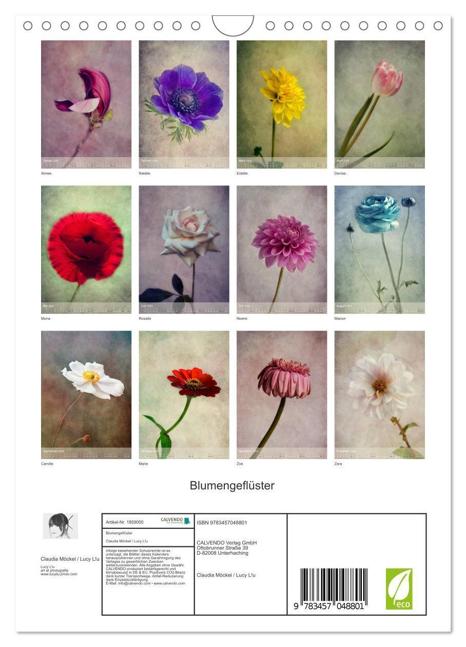 Bild: 9783457048801 | Blumengeflüster (Wandkalender 2025 DIN A4 hoch), CALVENDO...