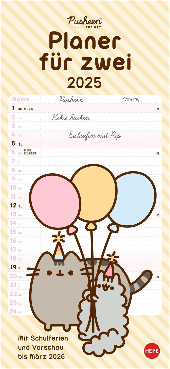 Cover: 9783756406180 | Pusheen Planer für zwei 2025 | Heye | Kalender | Spiralbindung | 14 S.