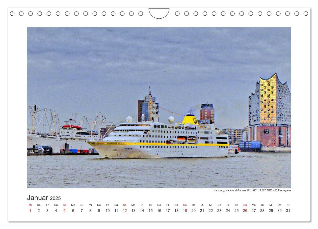 Bild: 9783435594238 | Kreuzfahrtschiffe Kurs Hamburg 2025 (Wandkalender 2025 DIN A4...