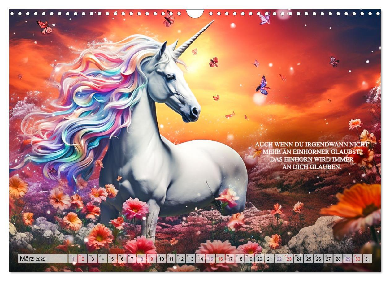 Bild: 9783383861956 | Einhorn und coole Sprüche (Wandkalender 2025 DIN A3 quer), CALVENDO...